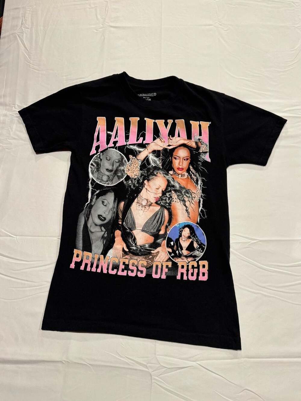 Aaliyah Princess Of R&B Graphic Tee T-Shirt Black Size Small Y2K